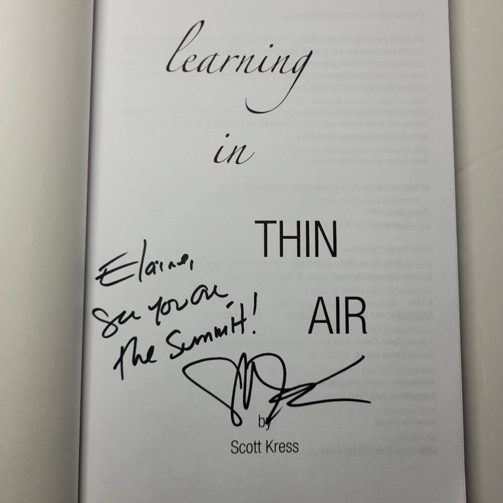 Learning in Thin Air By Scott Kress Autographed - Paperback - Picture 9 of 9